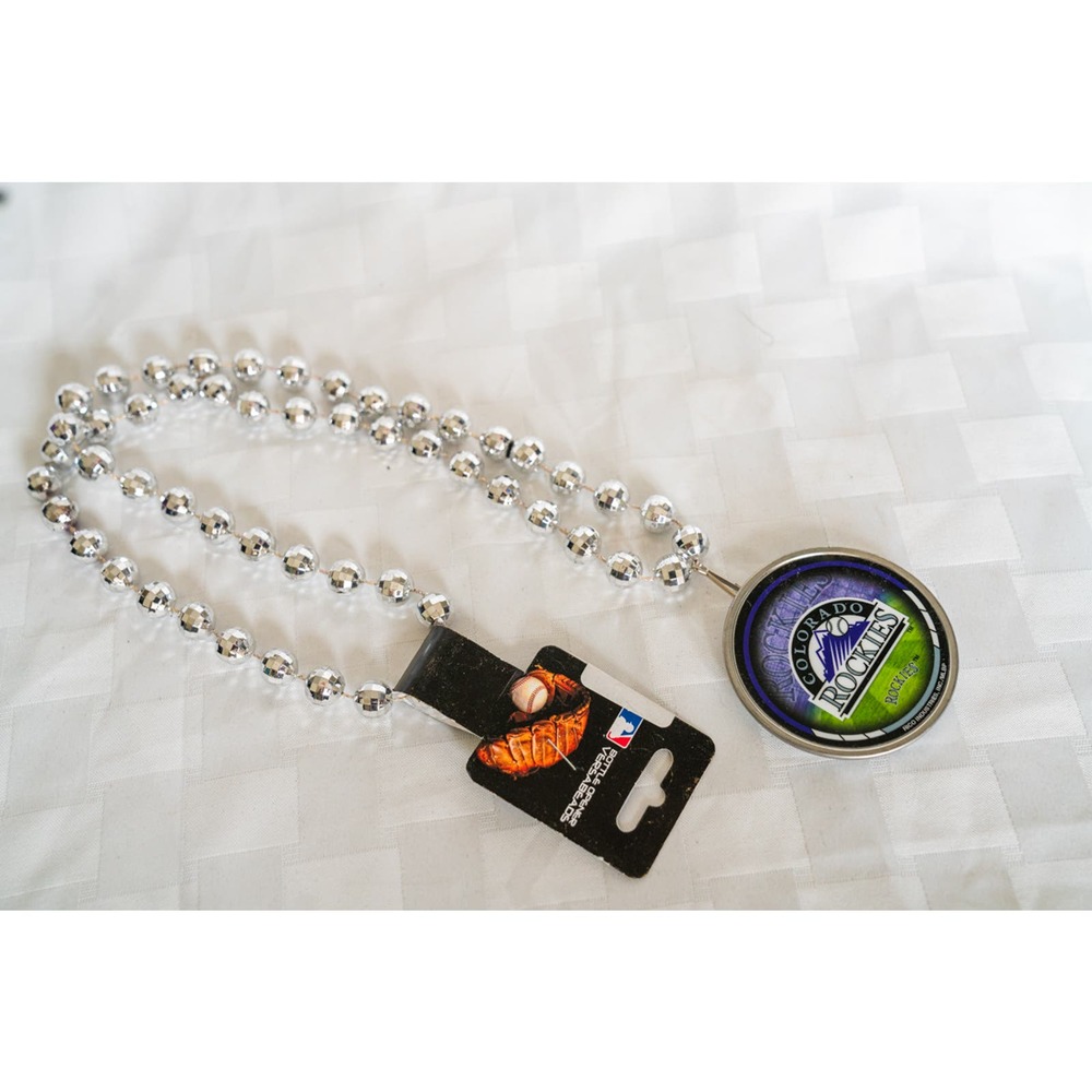 Colorado Rockies Bottle Opener Medallion on Silver Bead Necklace (8)